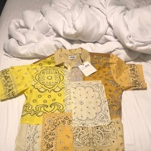 Brand New Yellow Kenzo short sleeve button down.